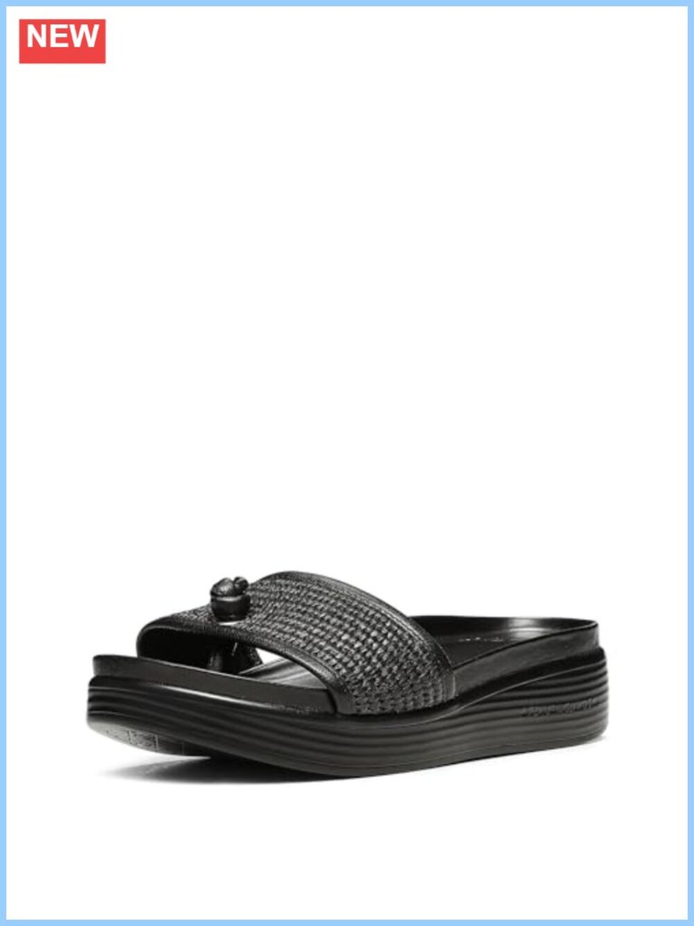Women's Raffia Slide Sandals Memory Foam Slip-On - Picture 1 of 6